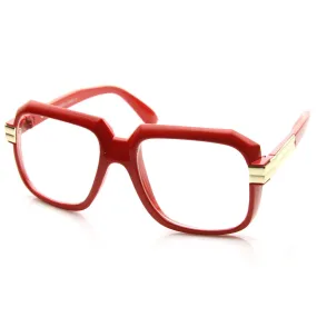 Party Retro Neon Color Square Clear Lens Glasses