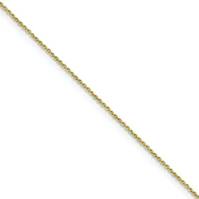 0.9mm 10k Yellow Gold Solid Diamond Cut Cable Chain Necklace