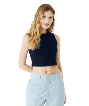 1013BE - Bella   Canvas Ladies Micro Rib Muscle Crop Tank Top | Solid Navy Blend