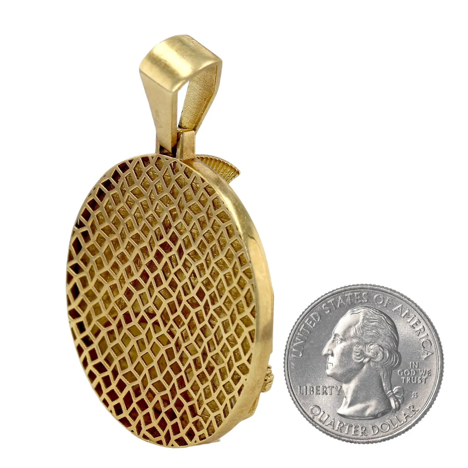 10K yellow gold 3D Roman gladiator pendant-7890