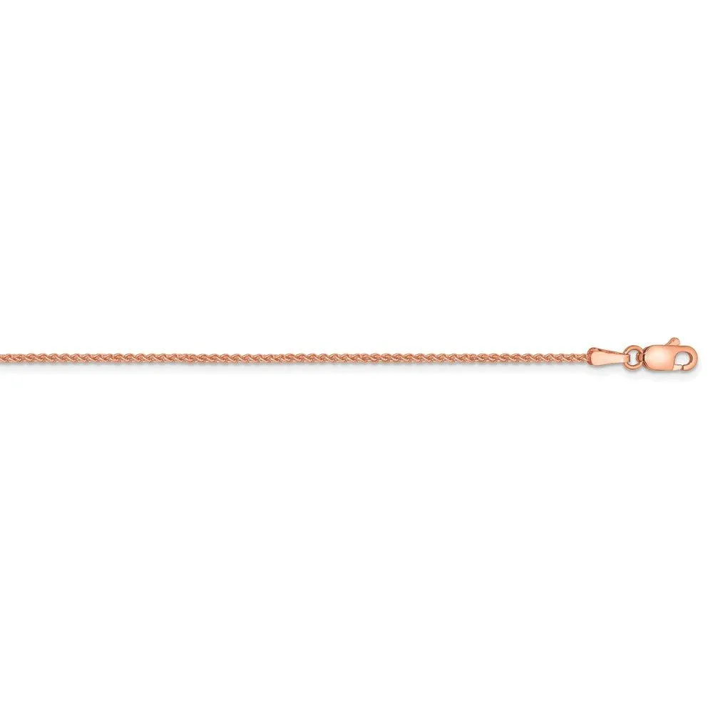 1.25mm 14k Rose Gold Solid Polished Spiga Chain Necklace