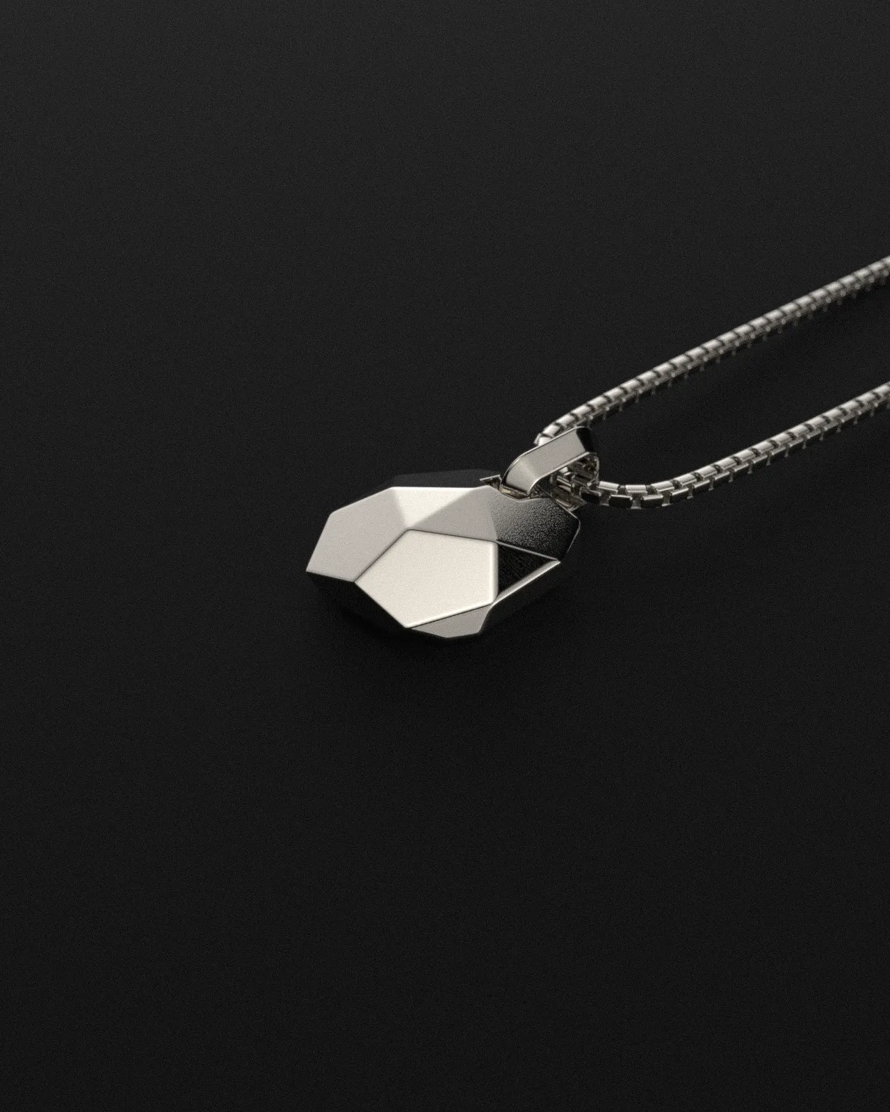 18k Solid White  Gold Pendant | Geom