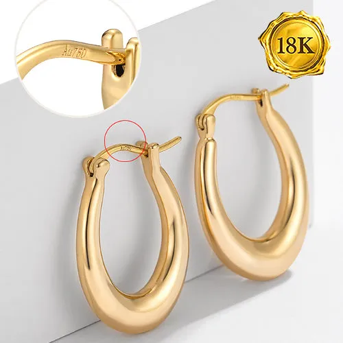 18KT SOLID GOLD HOOP EARRINGS