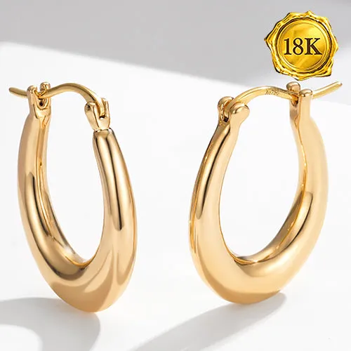 18KT SOLID GOLD HOOP EARRINGS