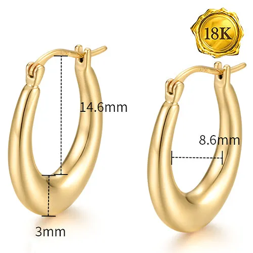 18KT SOLID GOLD HOOP EARRINGS