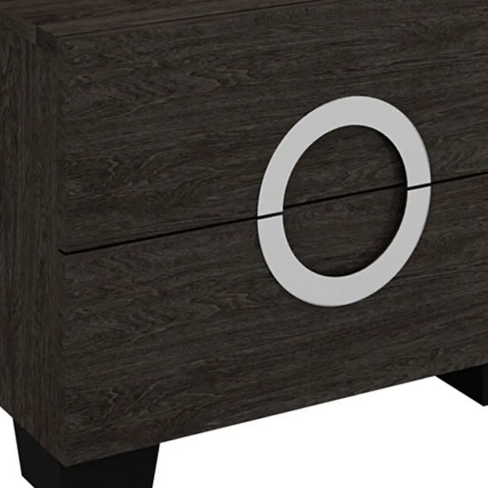 18" Refined Grey High Gloss Nightstand By Homeroots