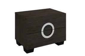 18" Refined Grey High Gloss Nightstand By Homeroots