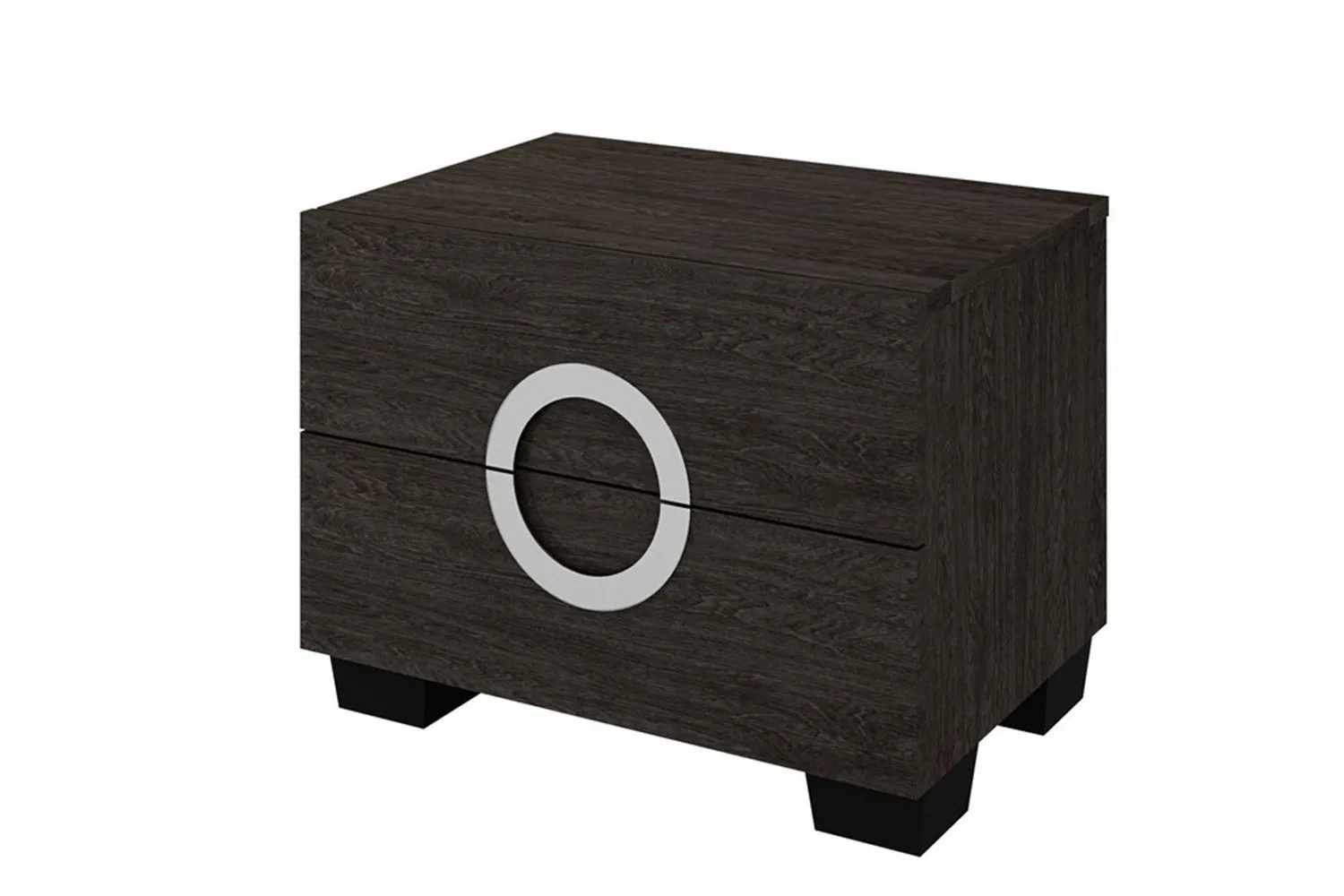 18" Refined Grey High Gloss Nightstand By Homeroots