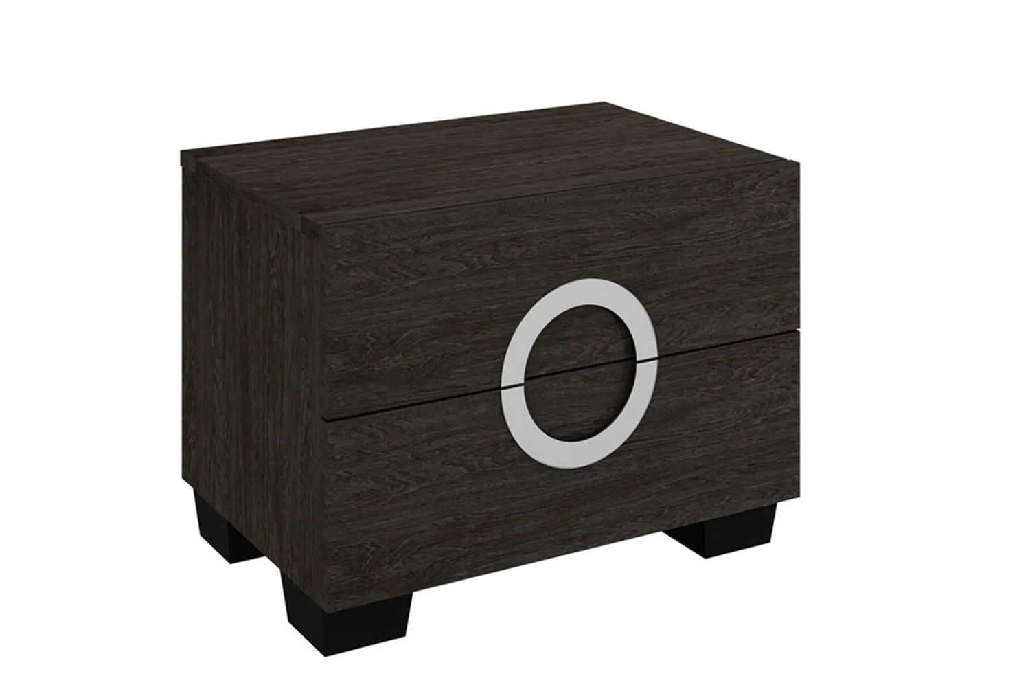 18" Refined Grey High Gloss Nightstand By Homeroots