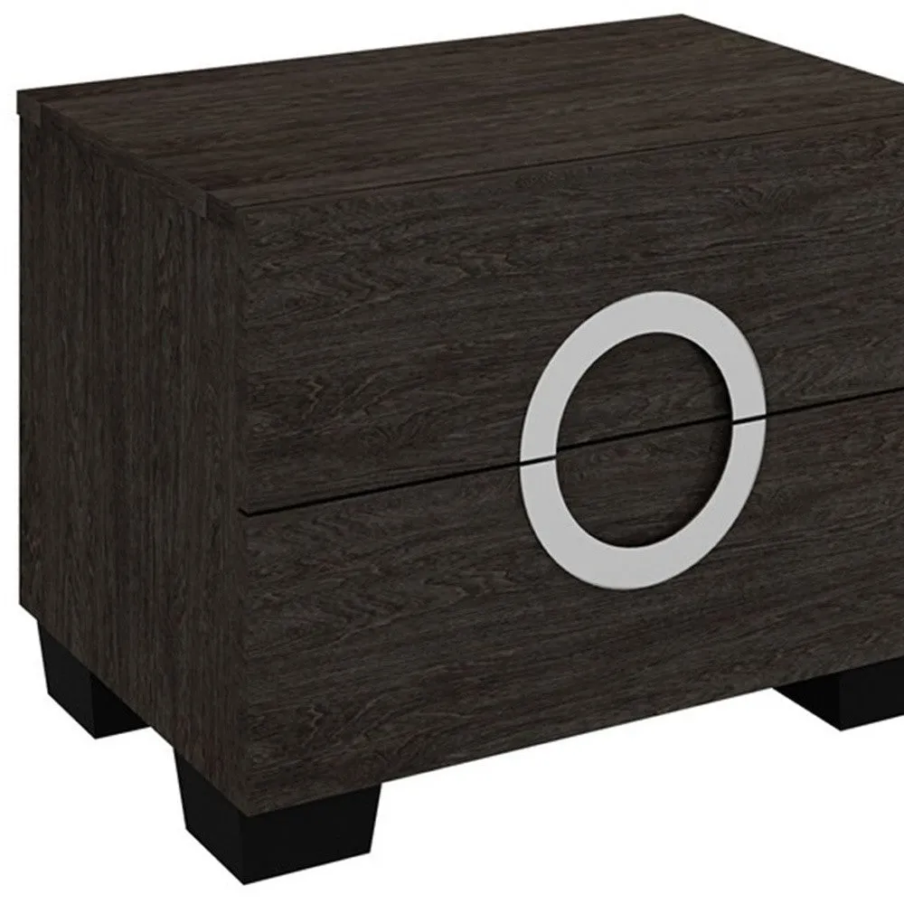 18" Refined Grey High Gloss Nightstand By Homeroots