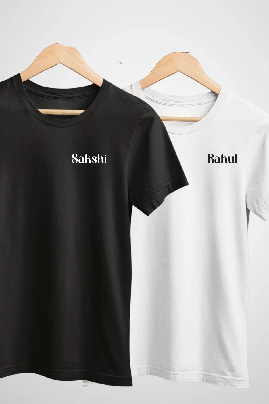 2 Custom Name Printed Couple Oversized T-shirts