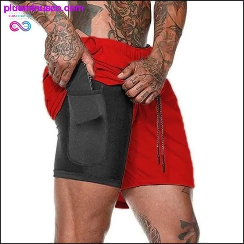 2020 Summer Running Shorts Men 2 in 1 Sports Jogging Fitness