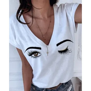 2021 Summer Eyes V-neck