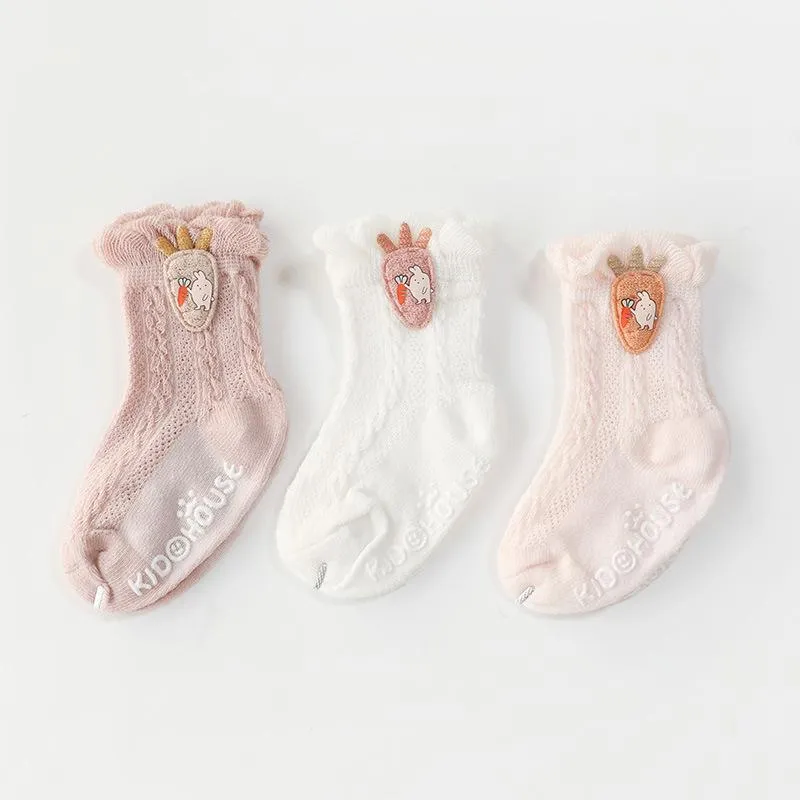 3-Pairs Baby Thin Mesh Anti-slip Socks