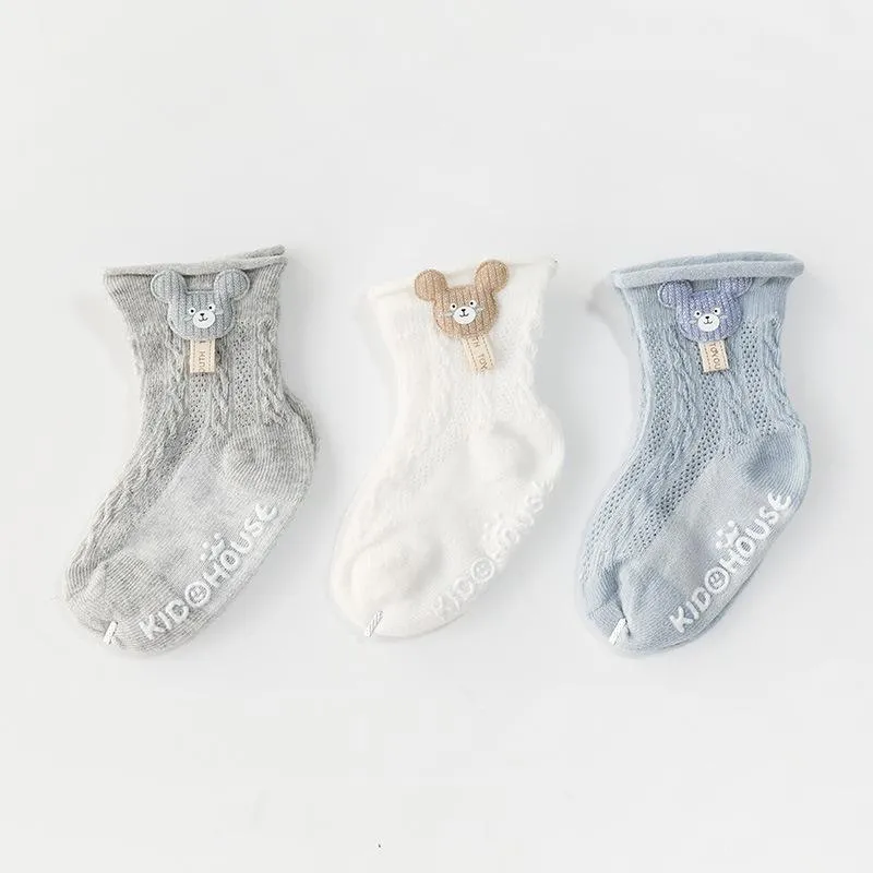 3-Pairs Baby Thin Mesh Anti-slip Socks