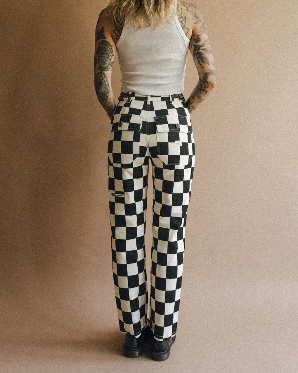 304 Service Fatigue Pants - Black Checkerboard