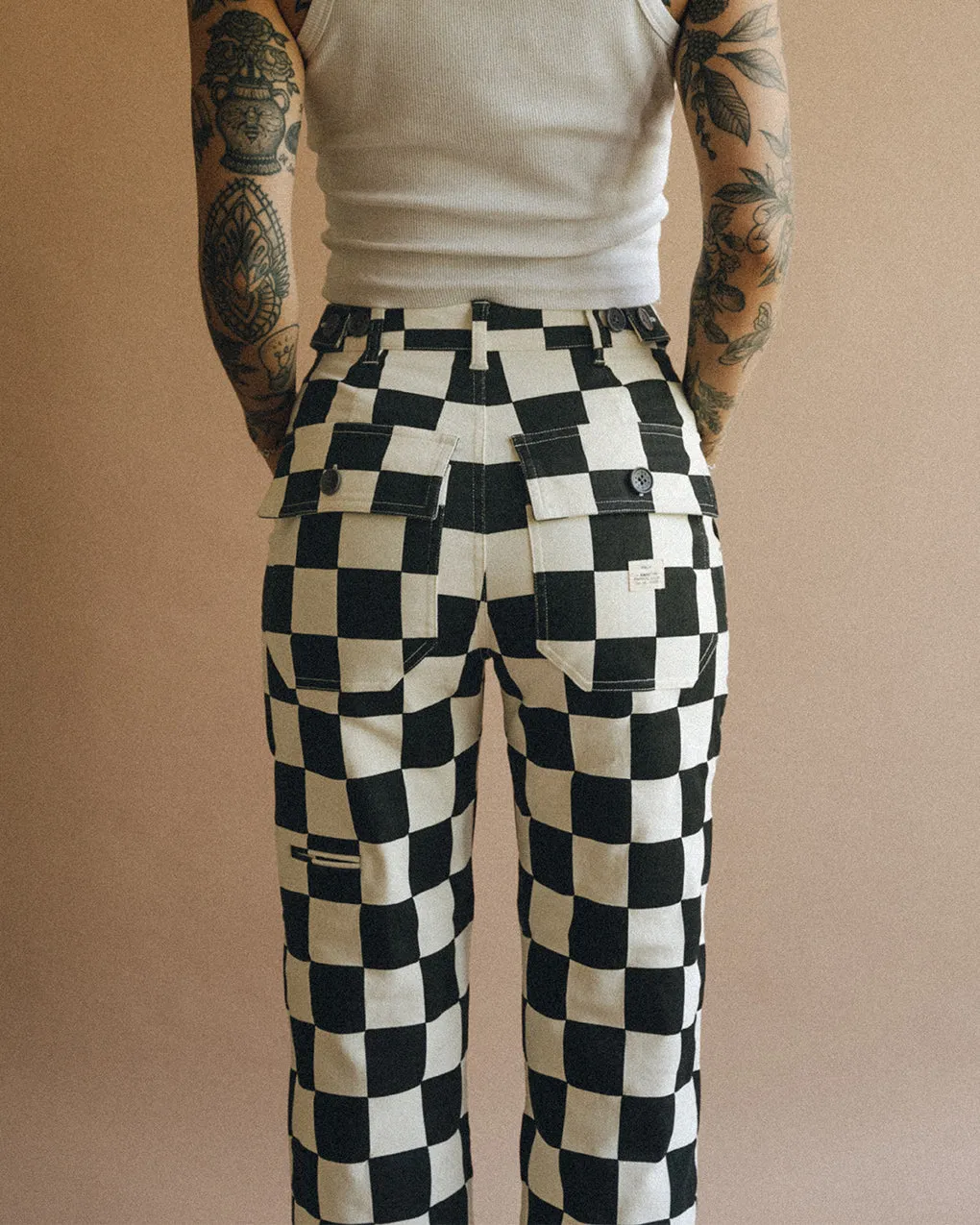 304 Service Fatigue Pants - Black Checkerboard