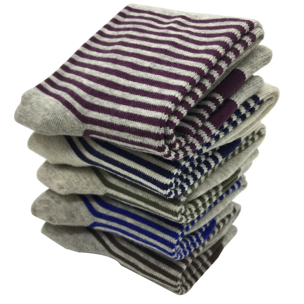 5 Pairs Lot Outdoor Casual Cotton Stripped Ankle Socks for Men