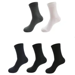 5 Pairs Summer Cotton Business Patchwork Mesh Breathable Socks for Men