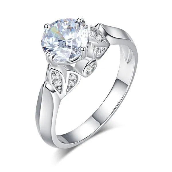 925 Sterling Silver Wedding Promise Anniversary Ring 1.25 Ct Created Zirconia Jewelry MXFR8259