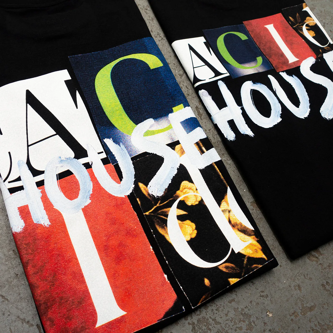 Acid House Cut Panorama Back Print - Tshirt - Black