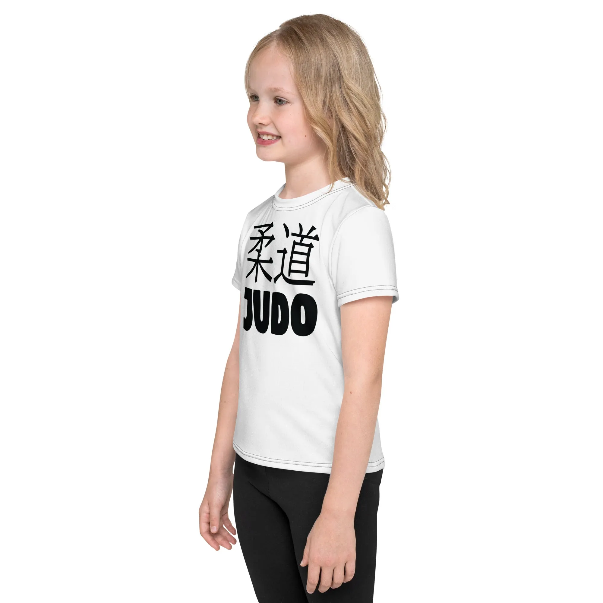 Active and Stylish: Girl's Short Sleeve Classic Judo Rash Guard - Snow