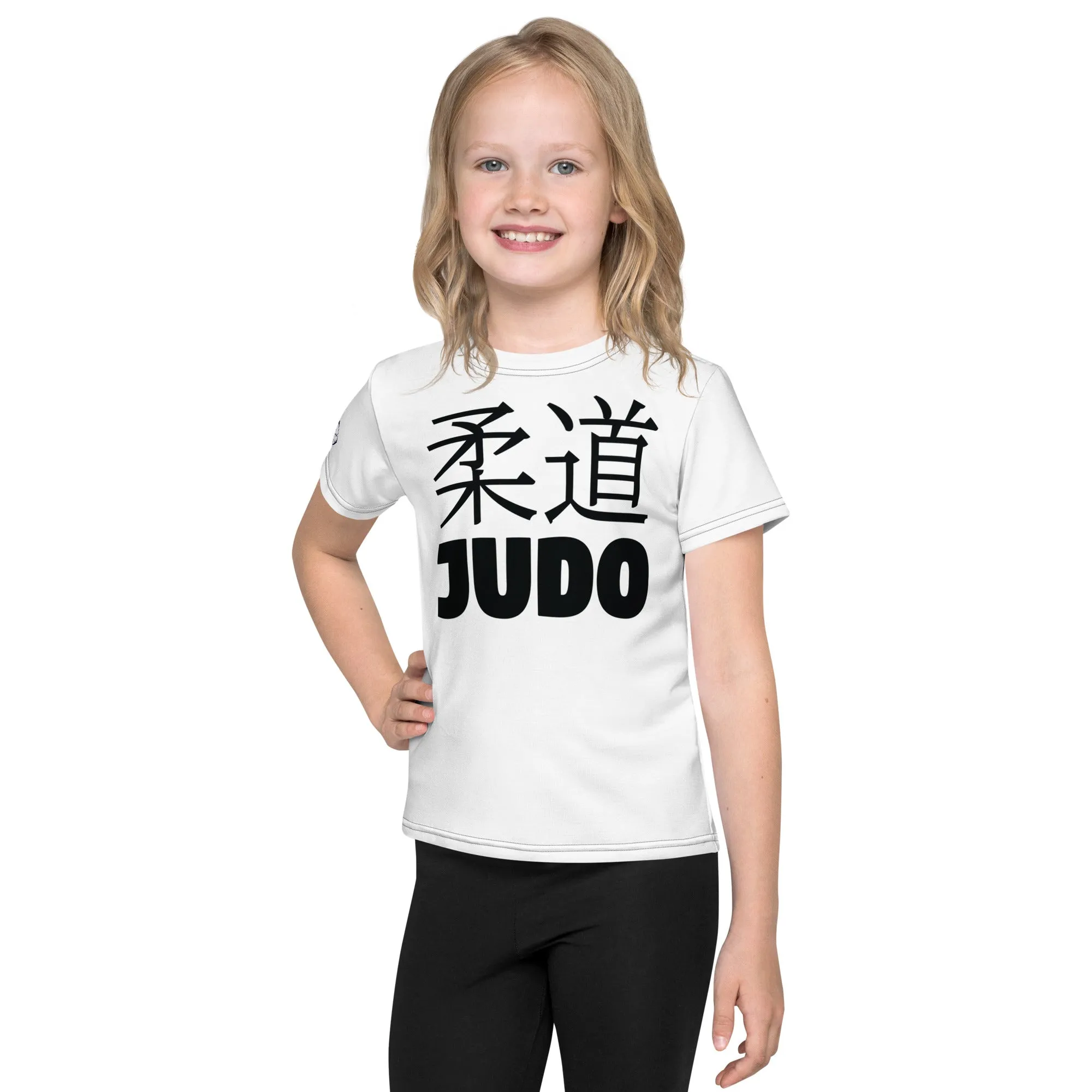 Active and Stylish: Girl's Short Sleeve Classic Judo Rash Guard - Snow