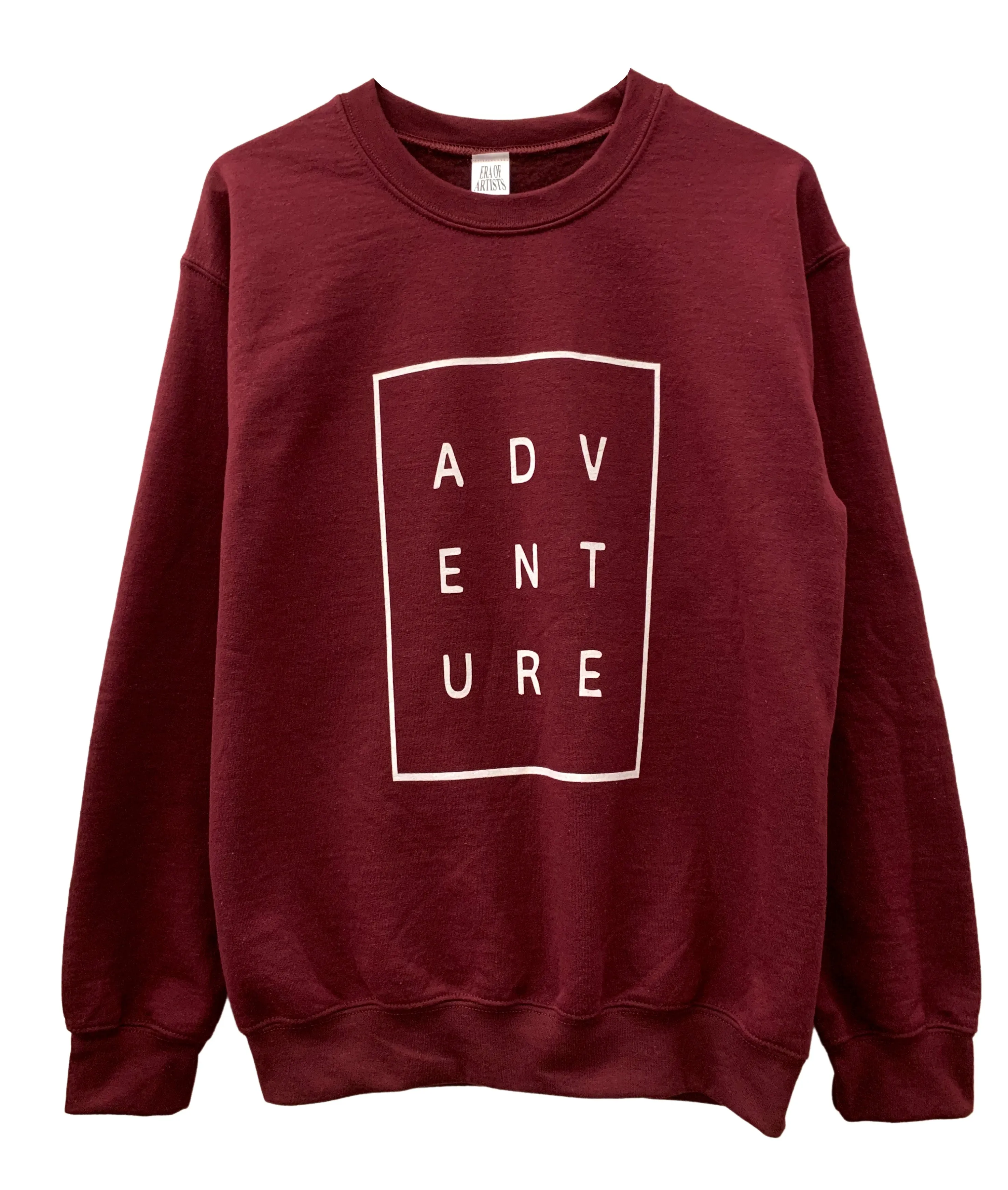 ADVENTURE Maroon Graphic Unisex Crewneck Sweatshirt