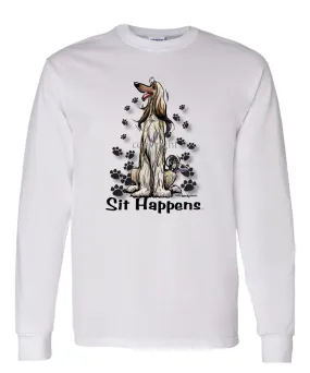 Afghan Hound - Sit Happens - Long Sleeve T-Shirt