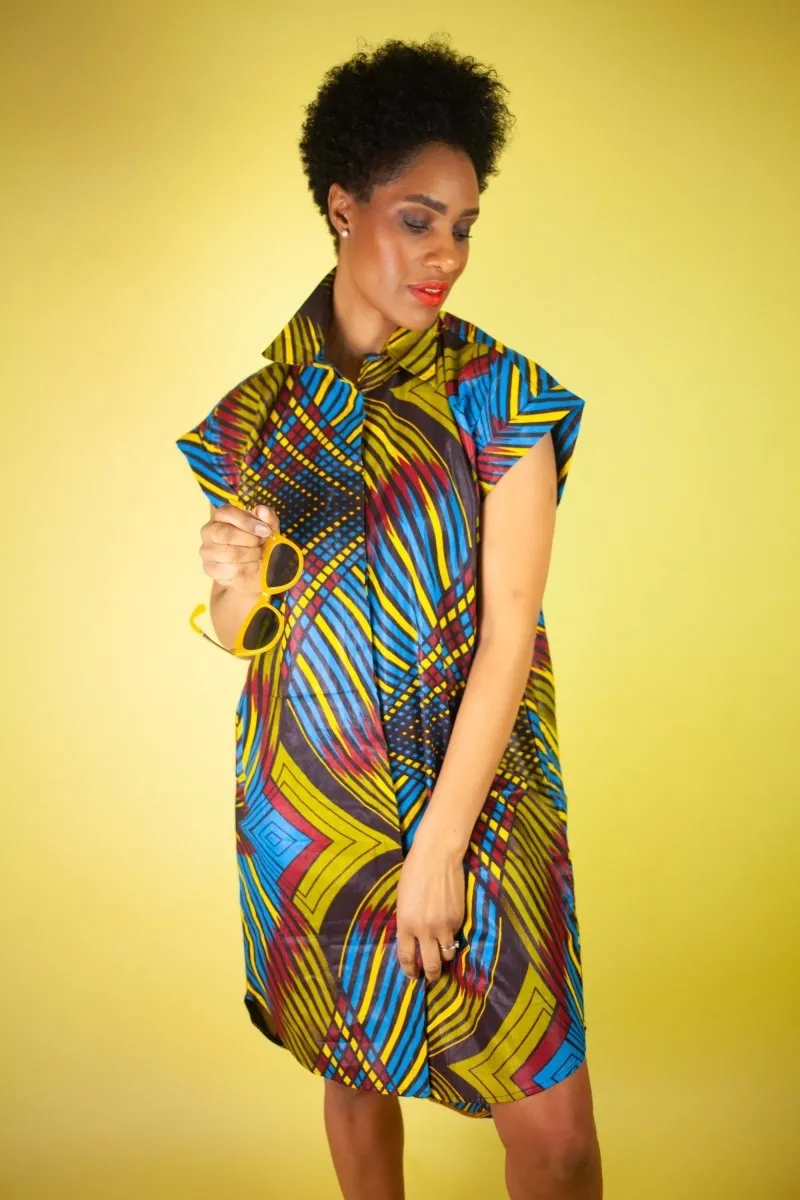 African Print Dress In Wow Print