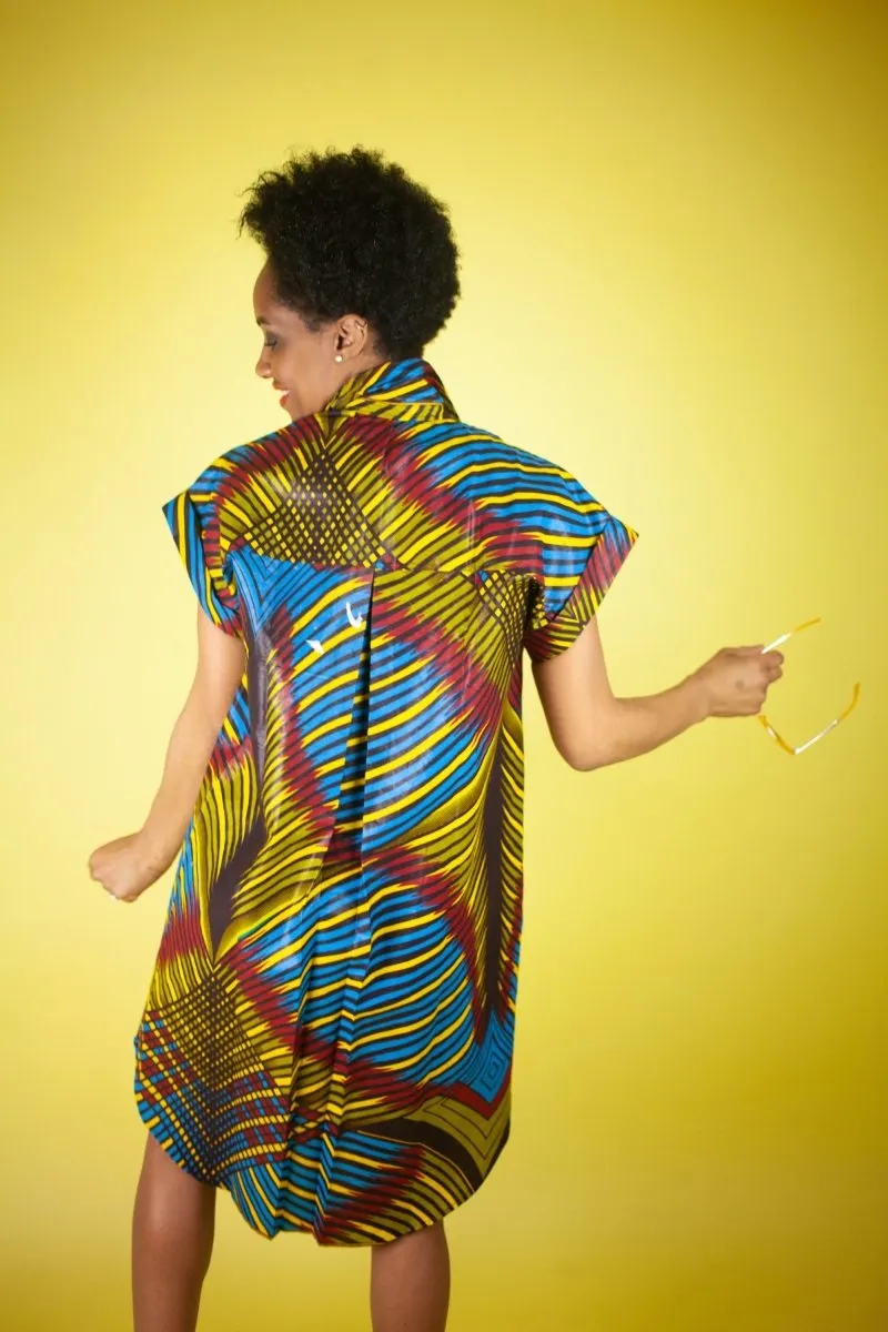 African Print Dress In Wow Print