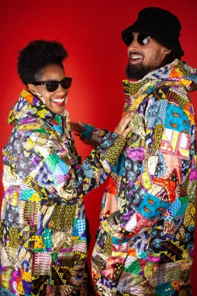 African Winter Coat In Crazy Patchwork