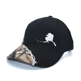 Alaska State Outline Hat - Barbed Wire Camo