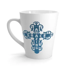 Amazing Grace Filigree Cross Latte Mug (12 oz.)