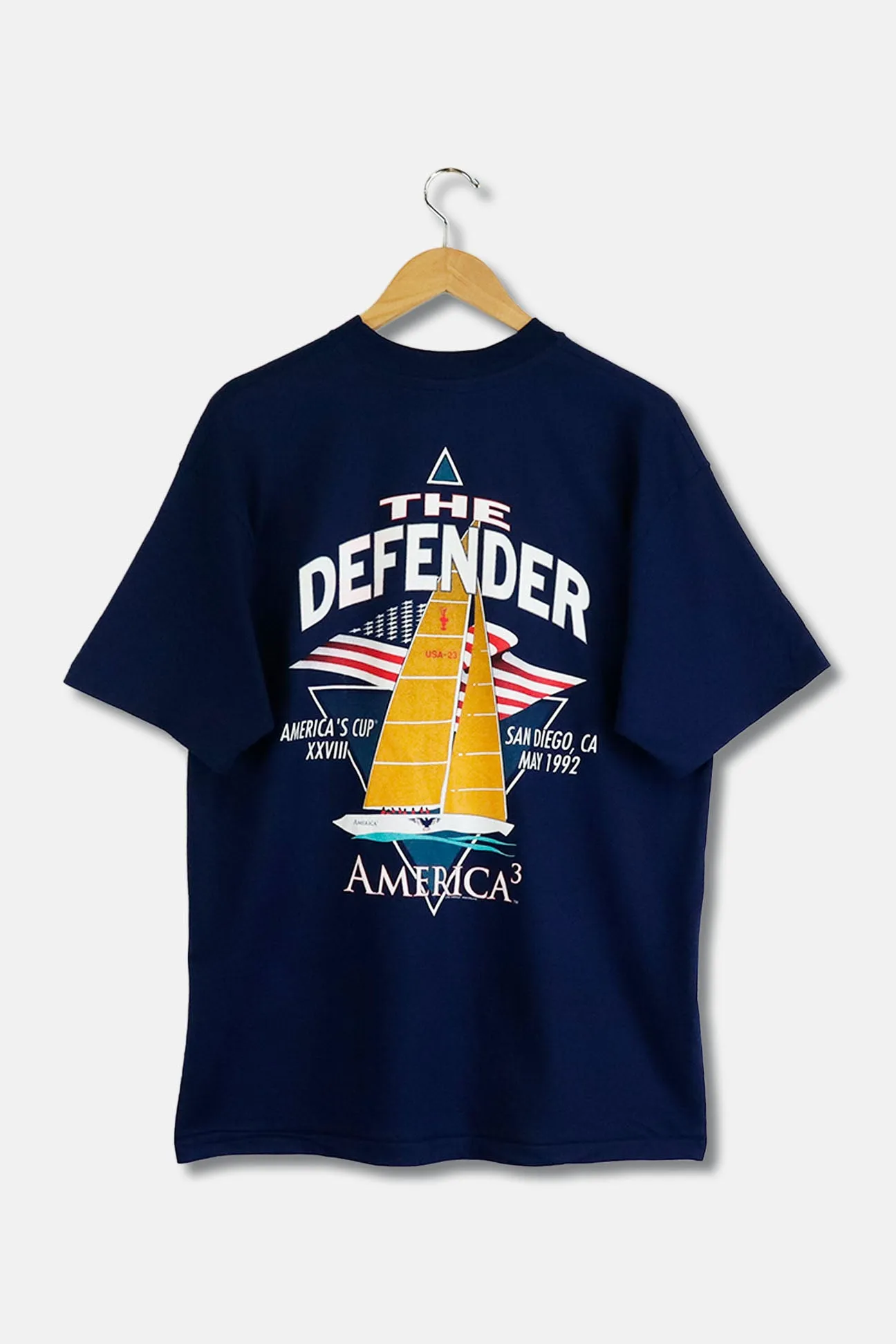 America's Cup T Shirt Sz L, XL Vintage 1992 XVIII Defense For The United States