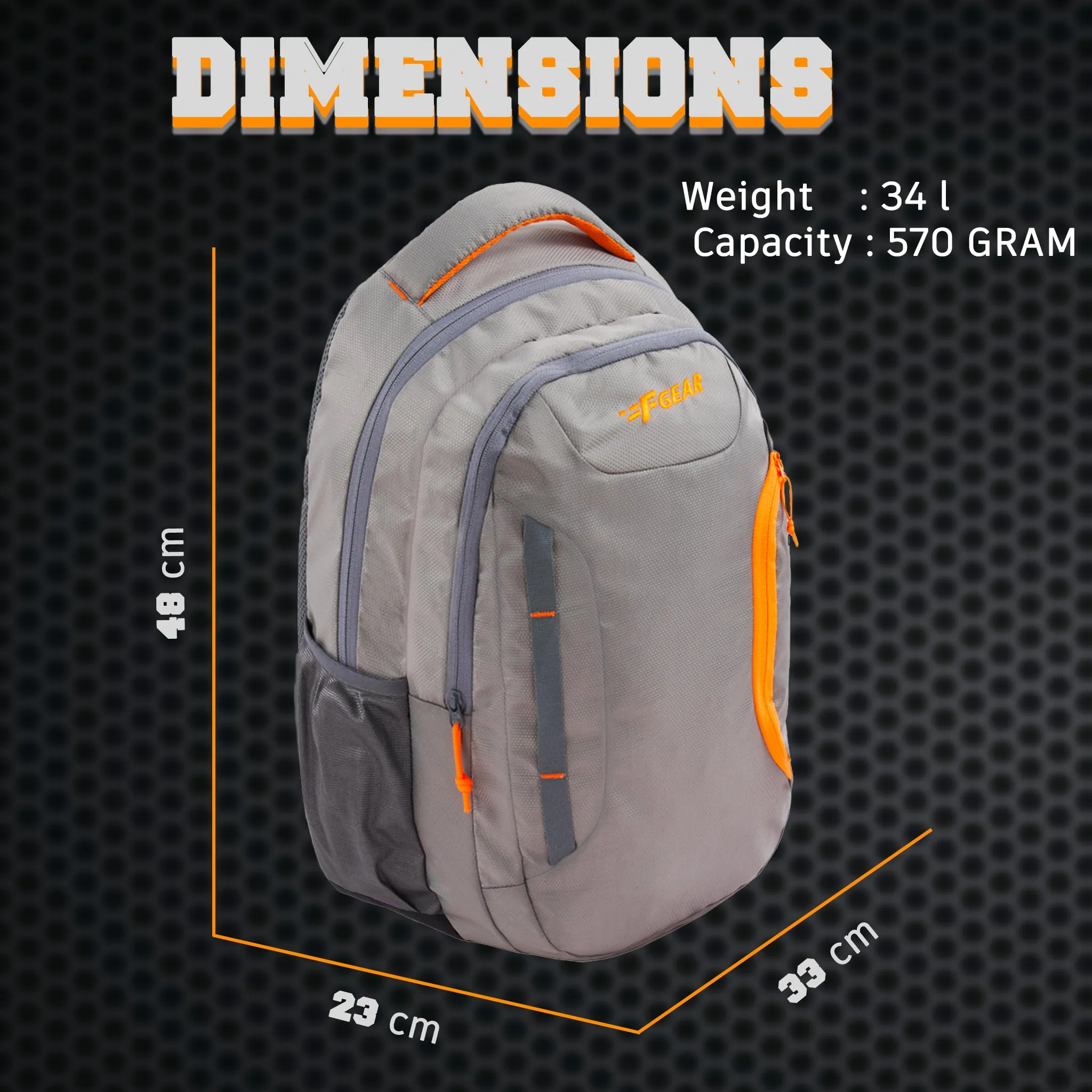 Amity 34L Grey Laptop Backpack