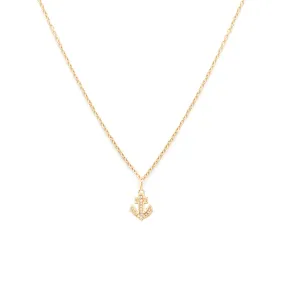 Anchor Necklace | 14k Gold & Diamond