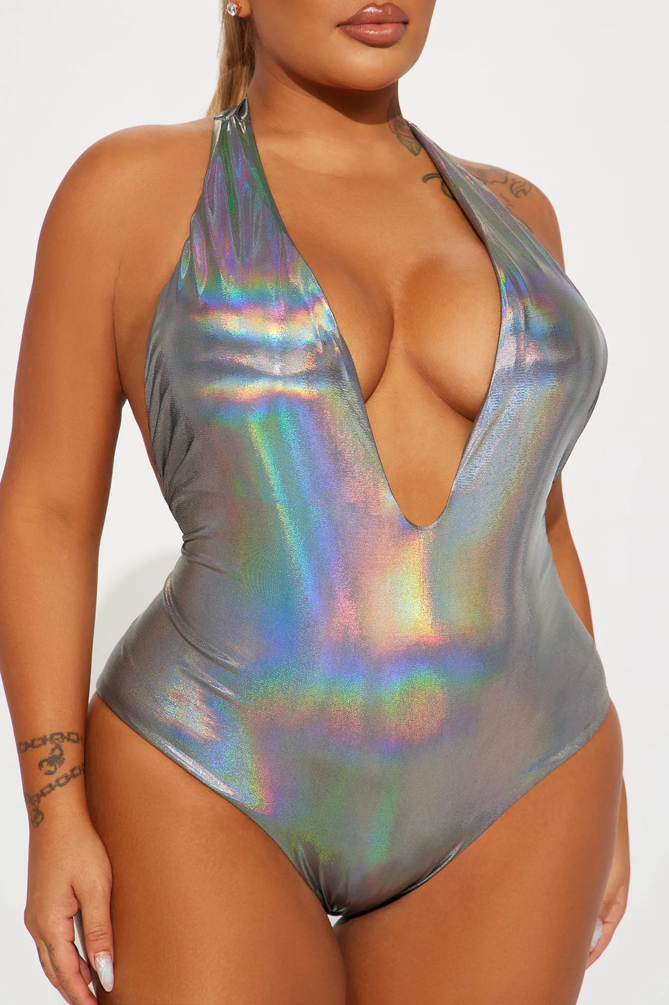 Andrea Halter 1 Piece Swimsuit - Silver