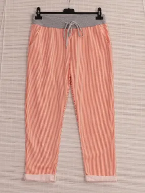 Anne   Kate Italian Ragusa Stripe Orange Pants 10-12