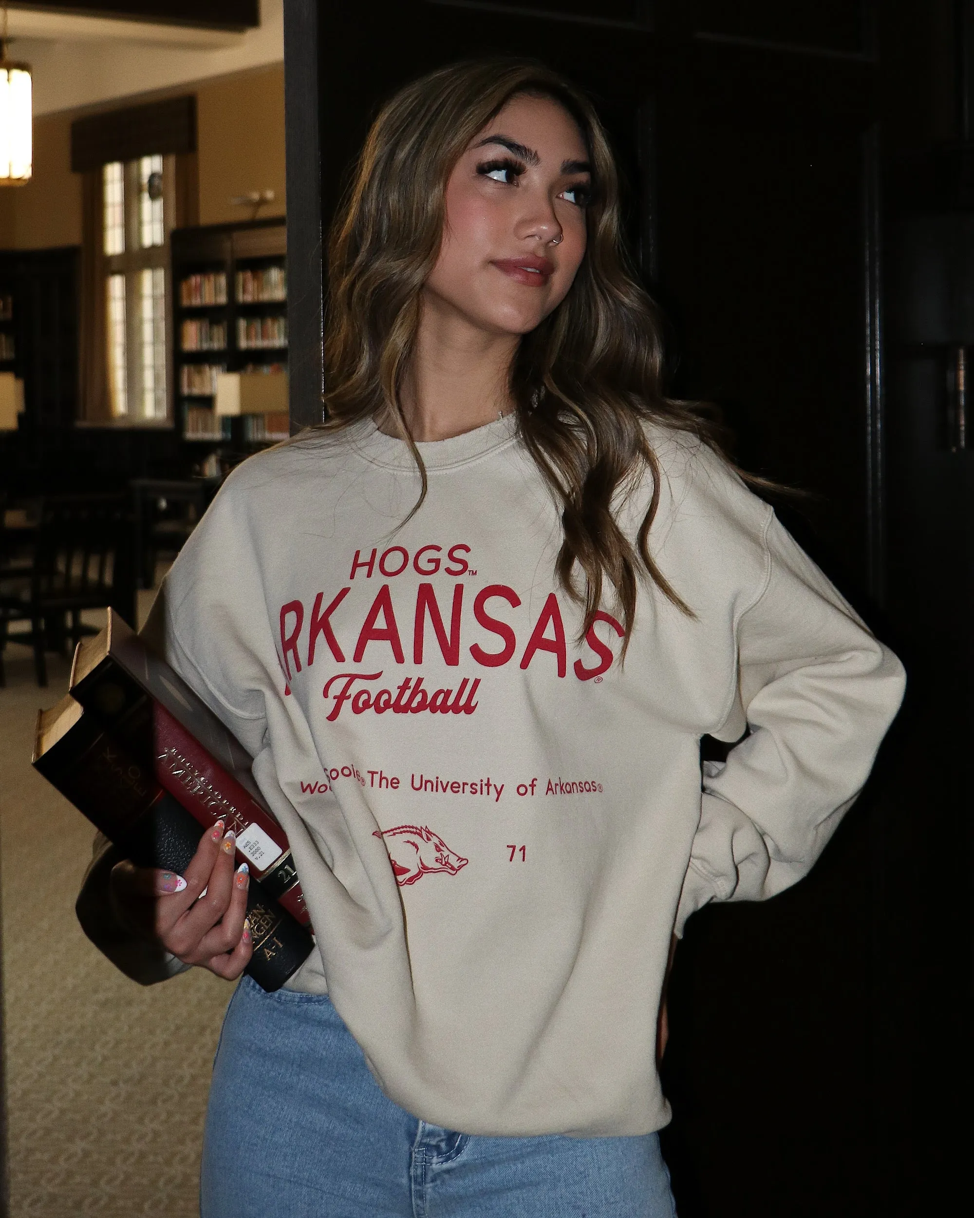 Arkansas Razorbacks Shot Off Sand Thrifted Sweatshirt