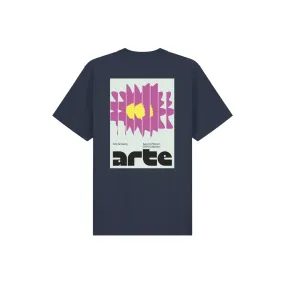 Arte Back Square Print T-Shirt (Navy)