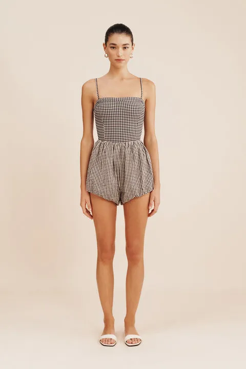 Aurelia Short in Gingham Black Cream