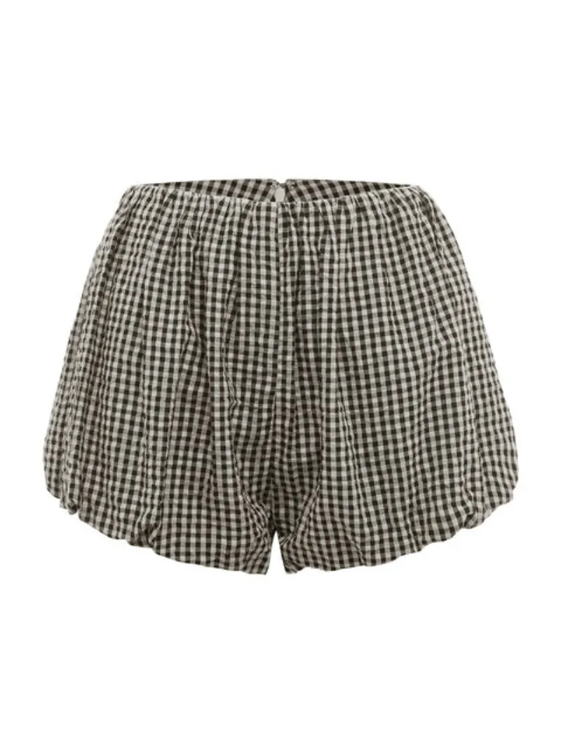 Aurelia Short in Gingham Black Cream