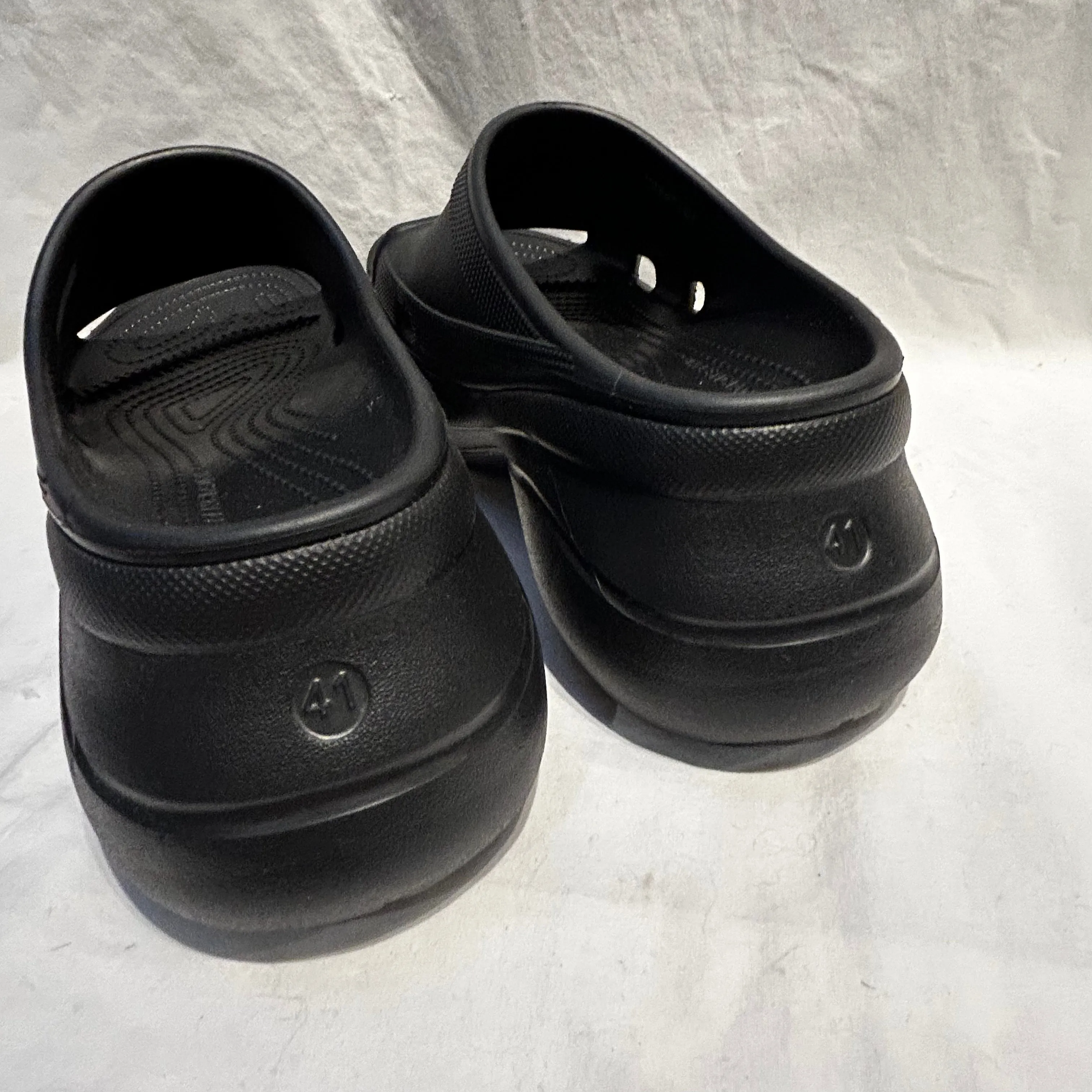 Balenciaga Brand New 460 Black Pool Crocs Flatbed Slide Sandals 41