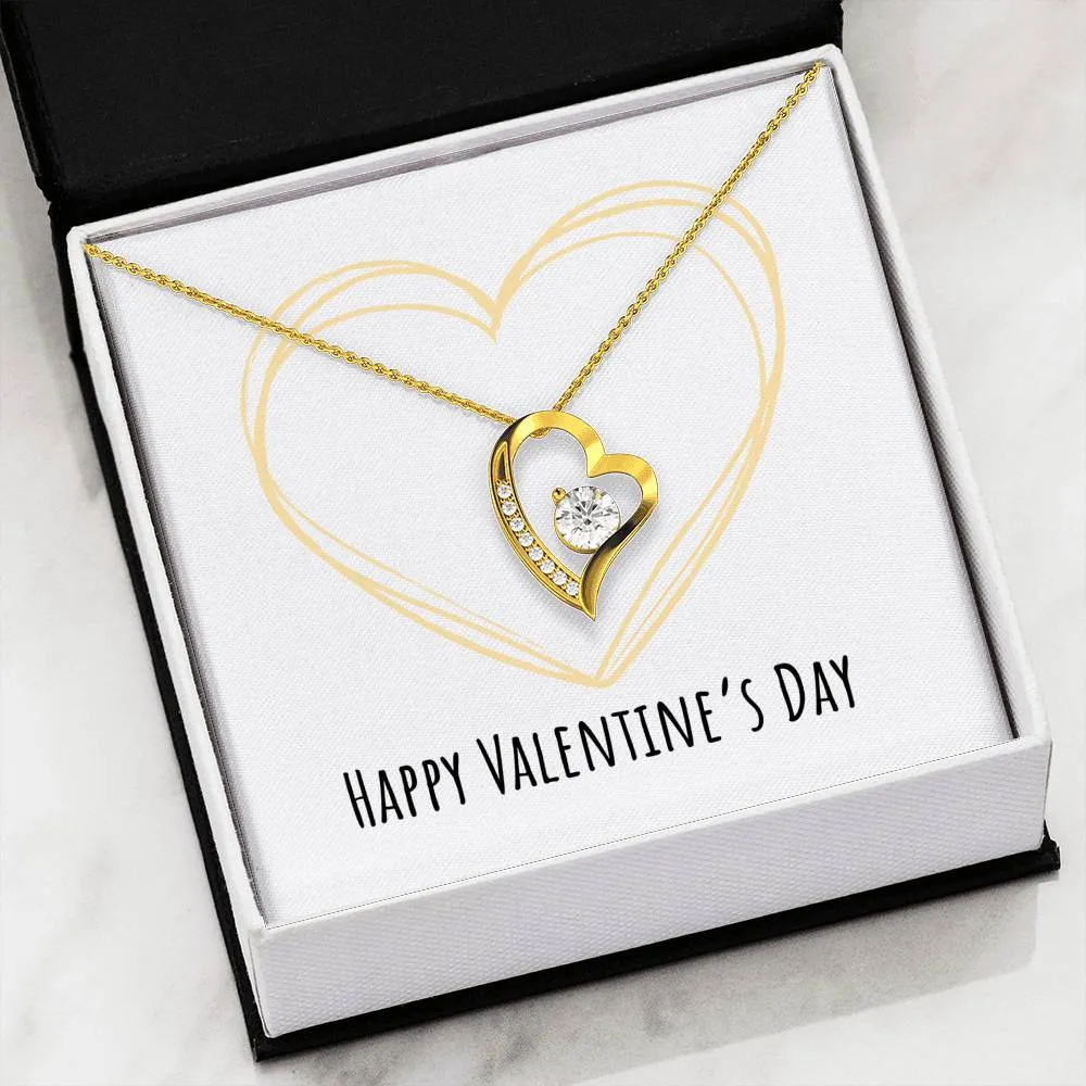 Beautiful Gifts For Valentine's Day Heart Pendant Necklace With Cubic Zirconia Stone