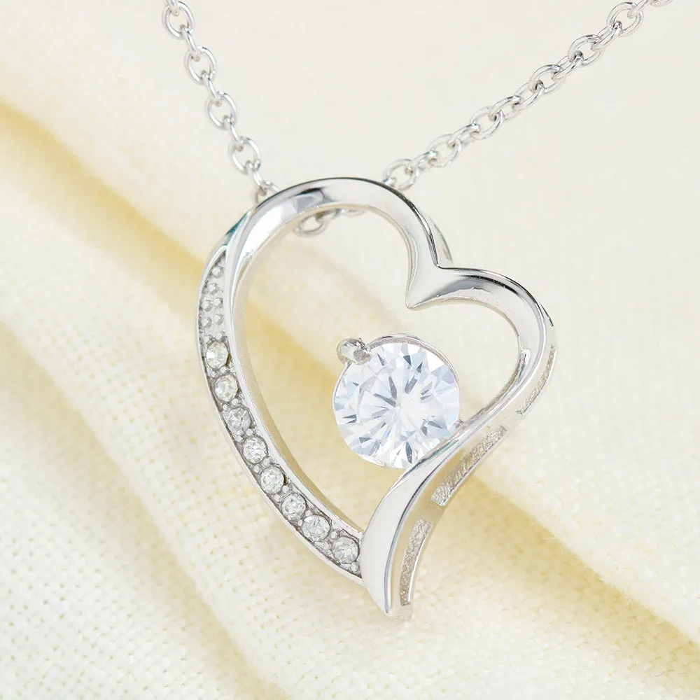 Beautiful Gifts For Valentine's Day Heart Pendant Necklace With Cubic Zirconia Stone