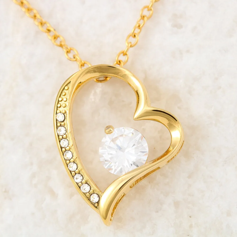 Beautiful Gifts For Valentine's Day Heart Pendant Necklace With Cubic Zirconia Stone