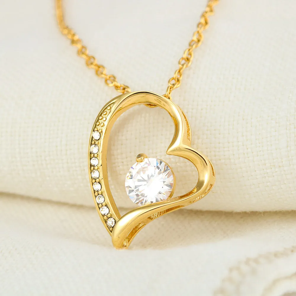 Beautiful Gifts For Valentine's Day Heart Pendant Necklace With Cubic Zirconia Stone