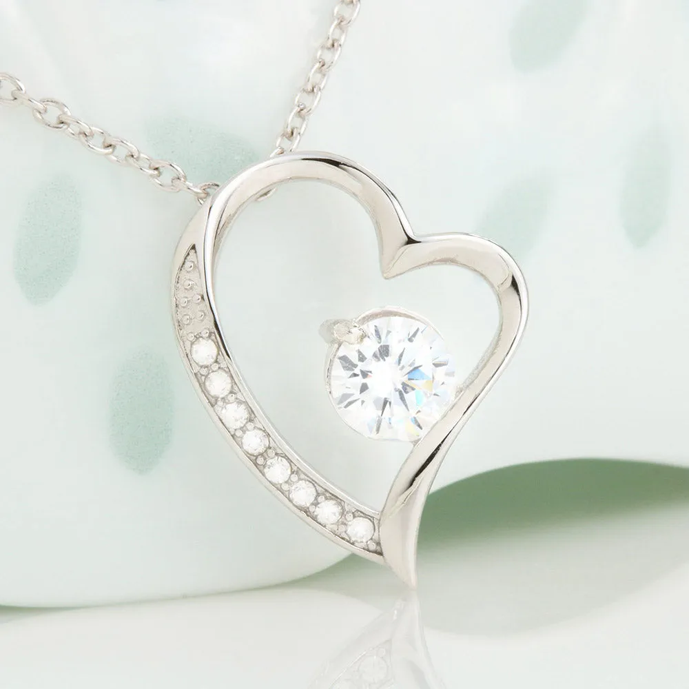 Beautiful Gifts For Valentine's Day Heart Pendant Necklace With Cubic Zirconia Stone