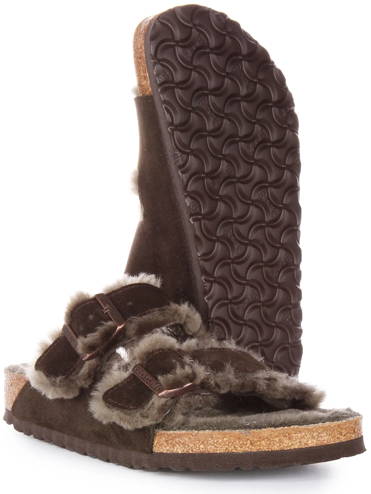 Birkenstock Arizona Shearling In Moca | Regular Fit